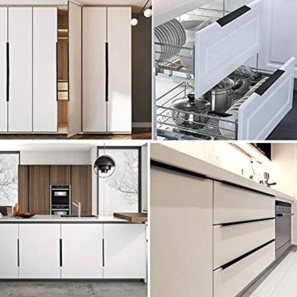 4 5/8 black hidden cabinet handles/pulls (24 Piece Bundle) includes screws - Picture 5 of 6